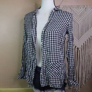 J. Jill | Gingham‎ Plaid Button Up Top XS